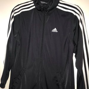 black and white adidas track jacket